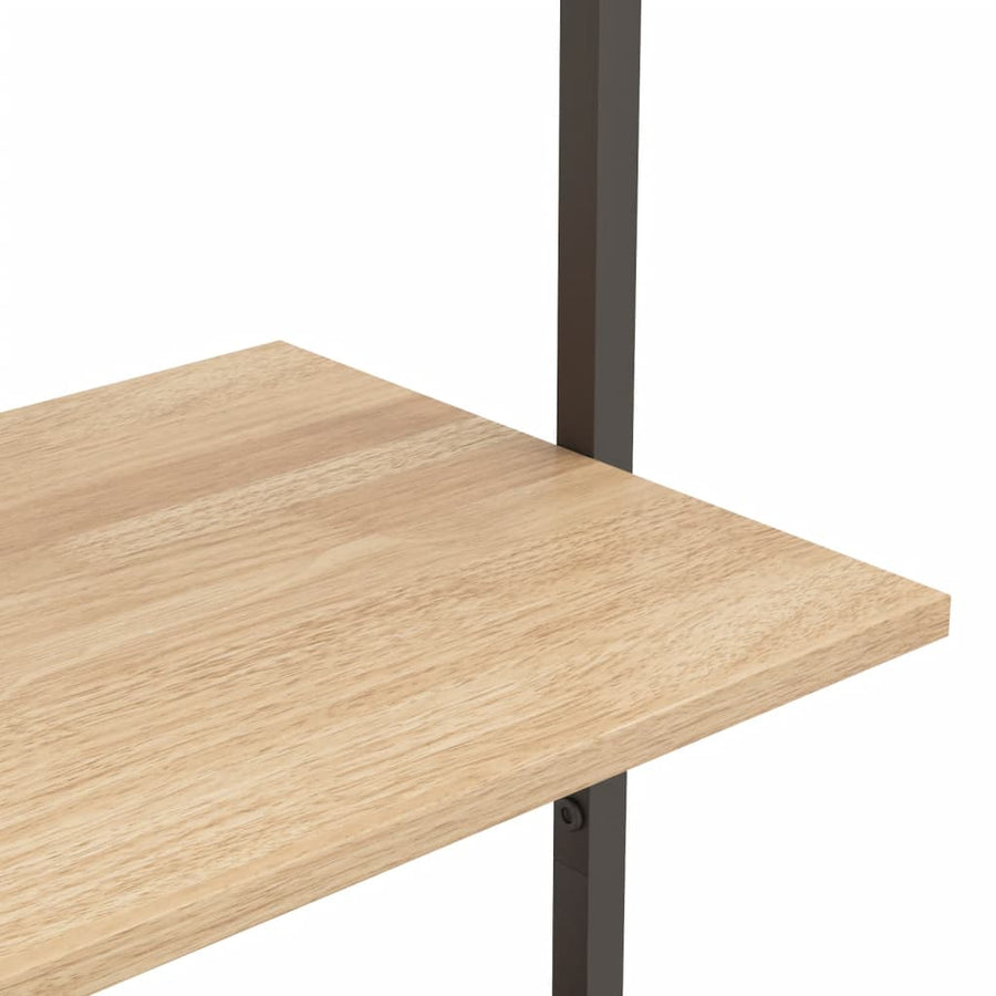 Ladderrek Met 4 Schappen 64X35X152,5 Cm Lichtbruin En Zwart