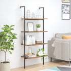 Ladderrek 64x35x152,5 cm donkerbruin zwart