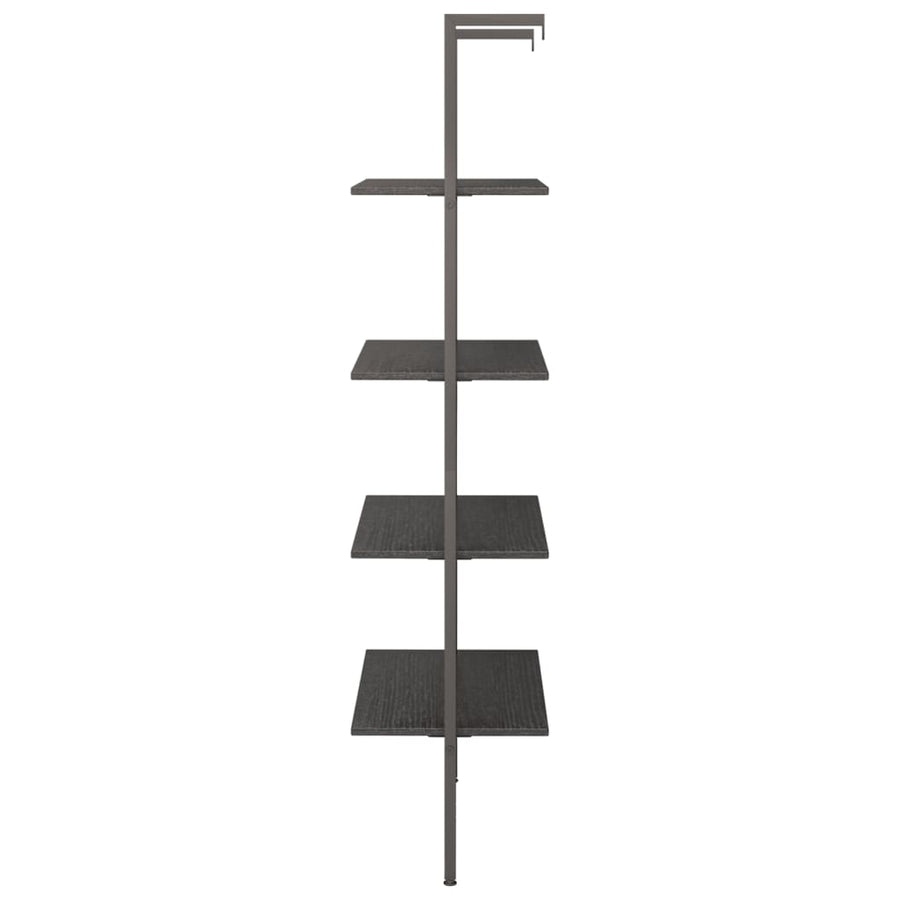 Ladderrek Met 4 Schappen 64X35X152,5 Cm Zwart