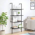 Ladder shelf with 4 shelves 64x35x152.5 cm black