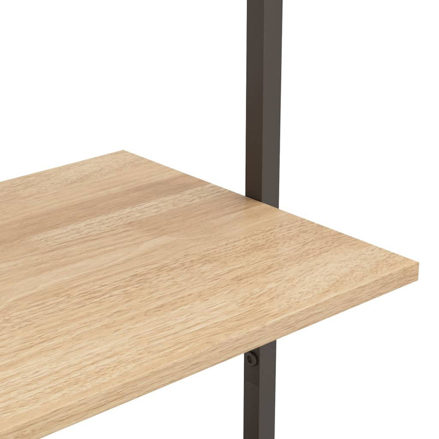 Ladderrek Met 5 Schappen 64X35X185 Cm Lichtbruin En Zwart