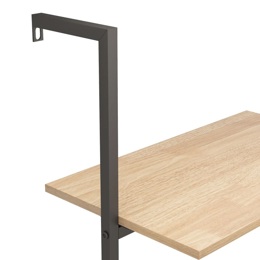 Ladderrek Met 5 Schappen 64X35X185 Cm Lichtbruin En Zwart