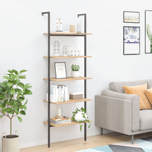 Ladderrek Met 5 Schappen 64X35X185 Cm Lichtbruin En Zwart