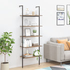 Ladderrek 64x35x185 cm donkerbruin zwart
