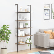 Ladderrek 64x35x185 cm donkerbruin zwart