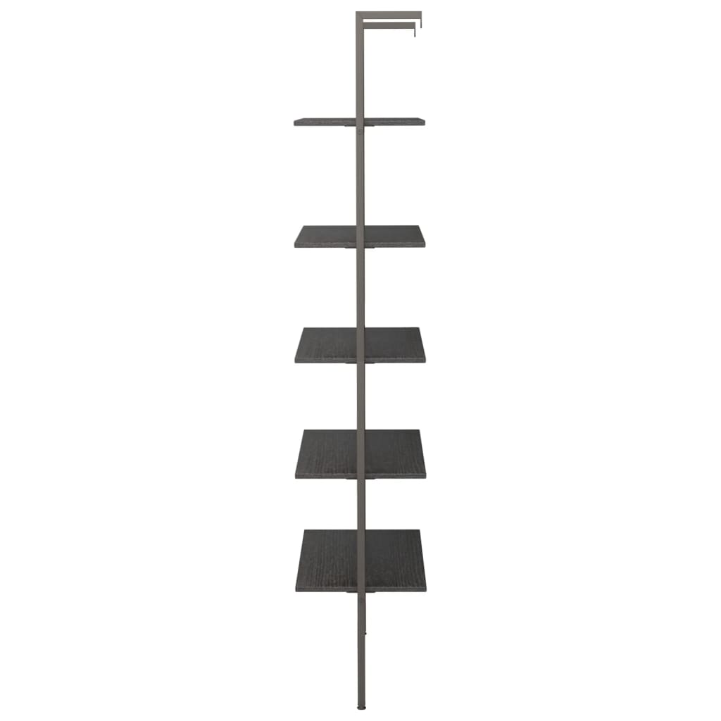 Ladderrek Met 5 Schappen 64X35X185 Cm Zwart