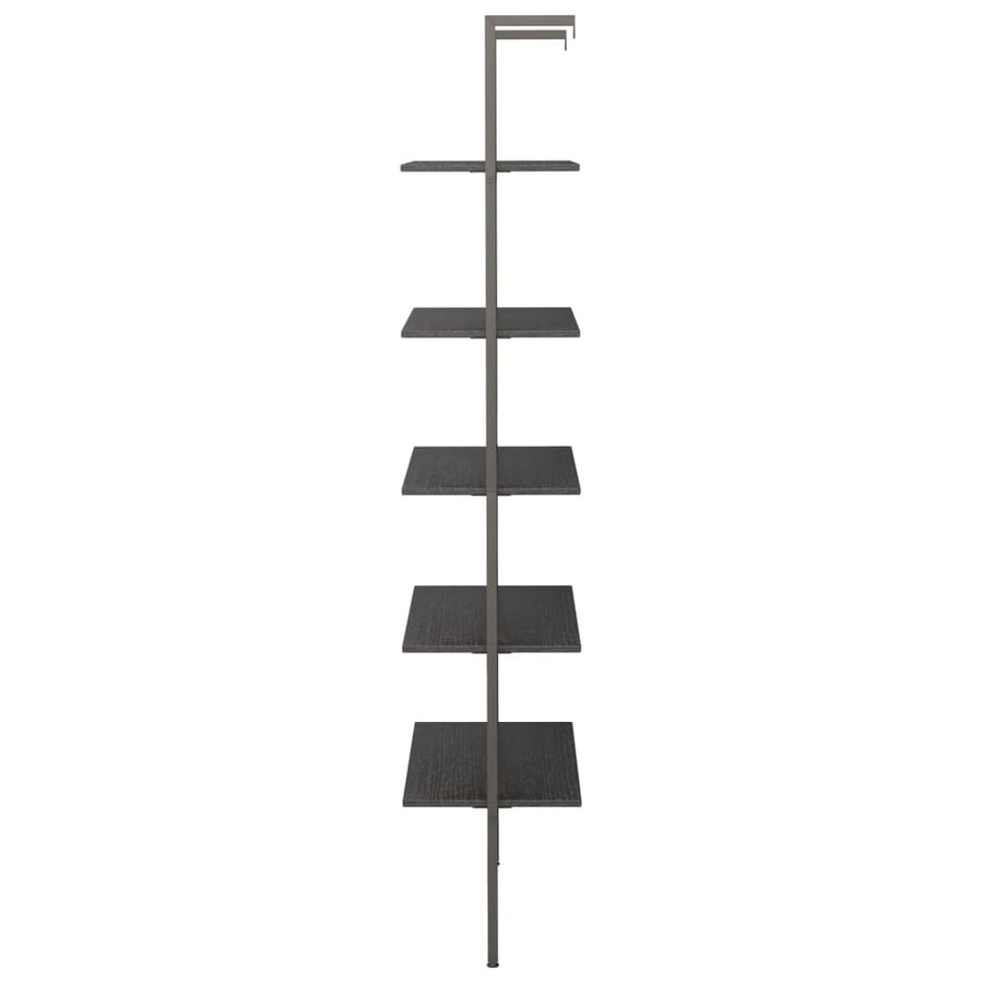 Ladderrek Met 5 Schappen 64X35X185 Cm Zwart