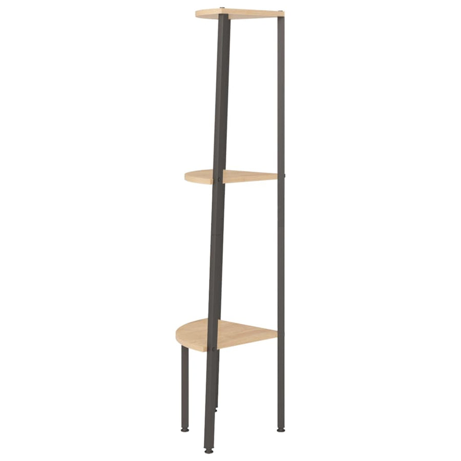 Hoekkastje Met 3 Schappen 45,5X31,5X120 Cm Lichtbruin En Zwart