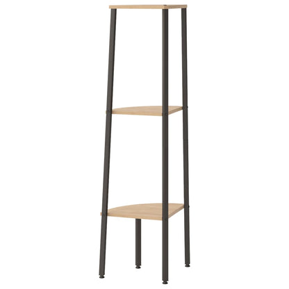 Hoekkastje Met 3 Schappen 45,5X31,5X120 Cm Lichtbruin En Zwart