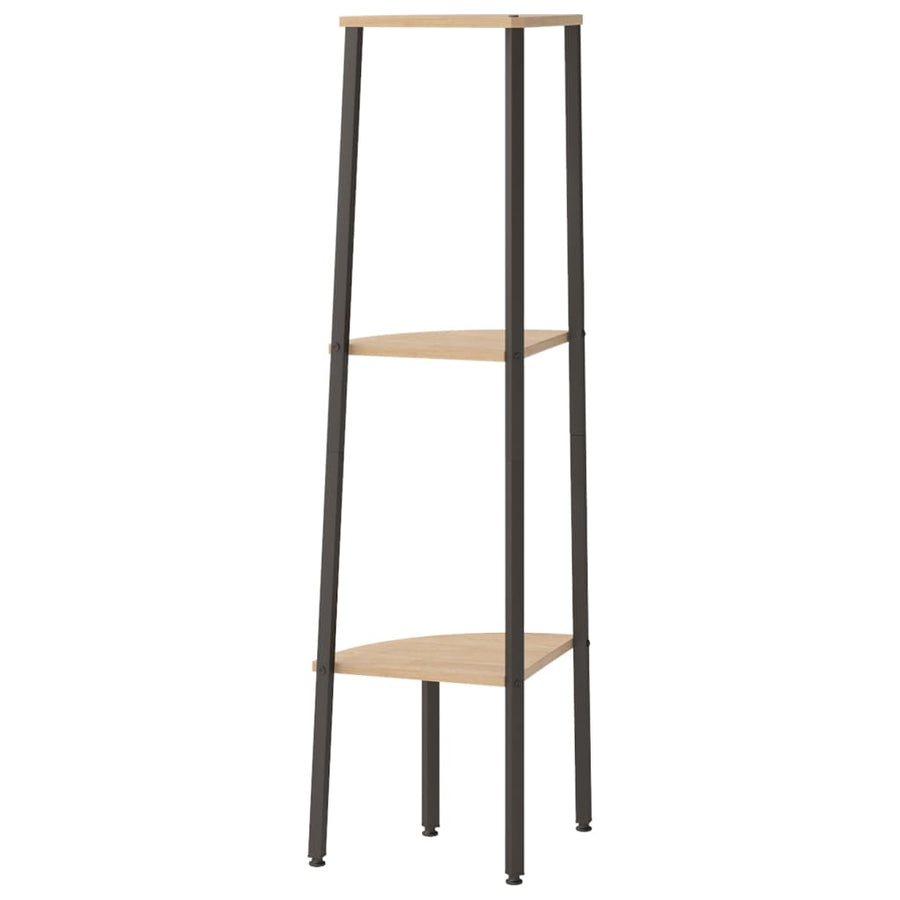 Hoekkastje Met 3 Schappen 45,5X31,5X120 Cm Lichtbruin En Zwart