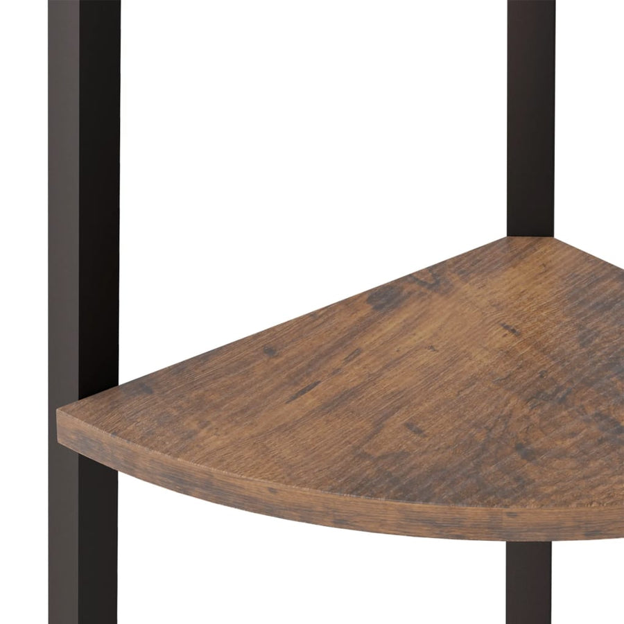 Hoekkastje Met 3 Schappen 45,5X31,5X120 Cm Donkerbruin En Zwart