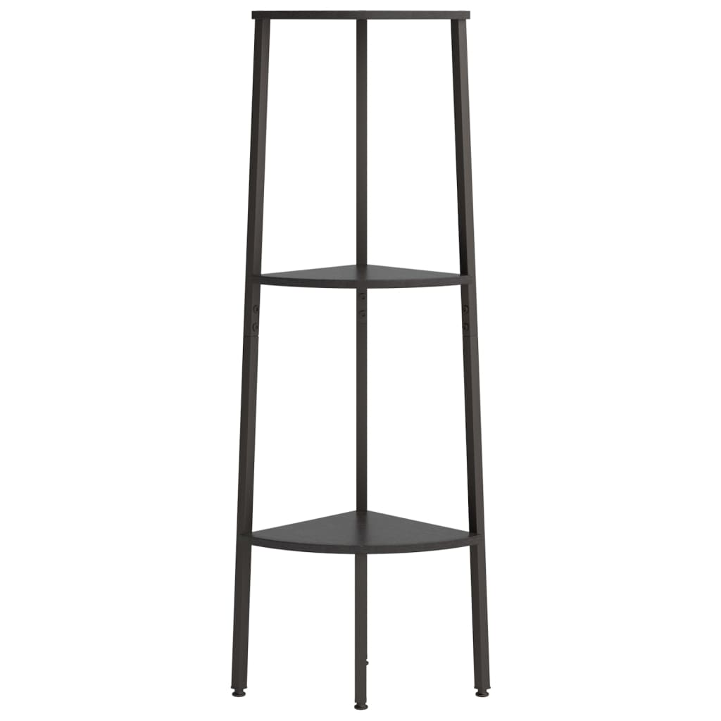 Hoekkastje Met 3 Schappen 45,5X31,5X120 Cm Zwart