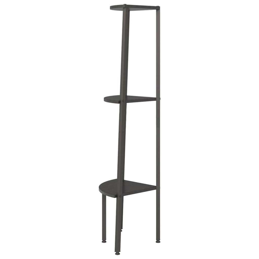 Hoekkastje Met 3 Schappen 45,5X31,5X120 Cm Zwart