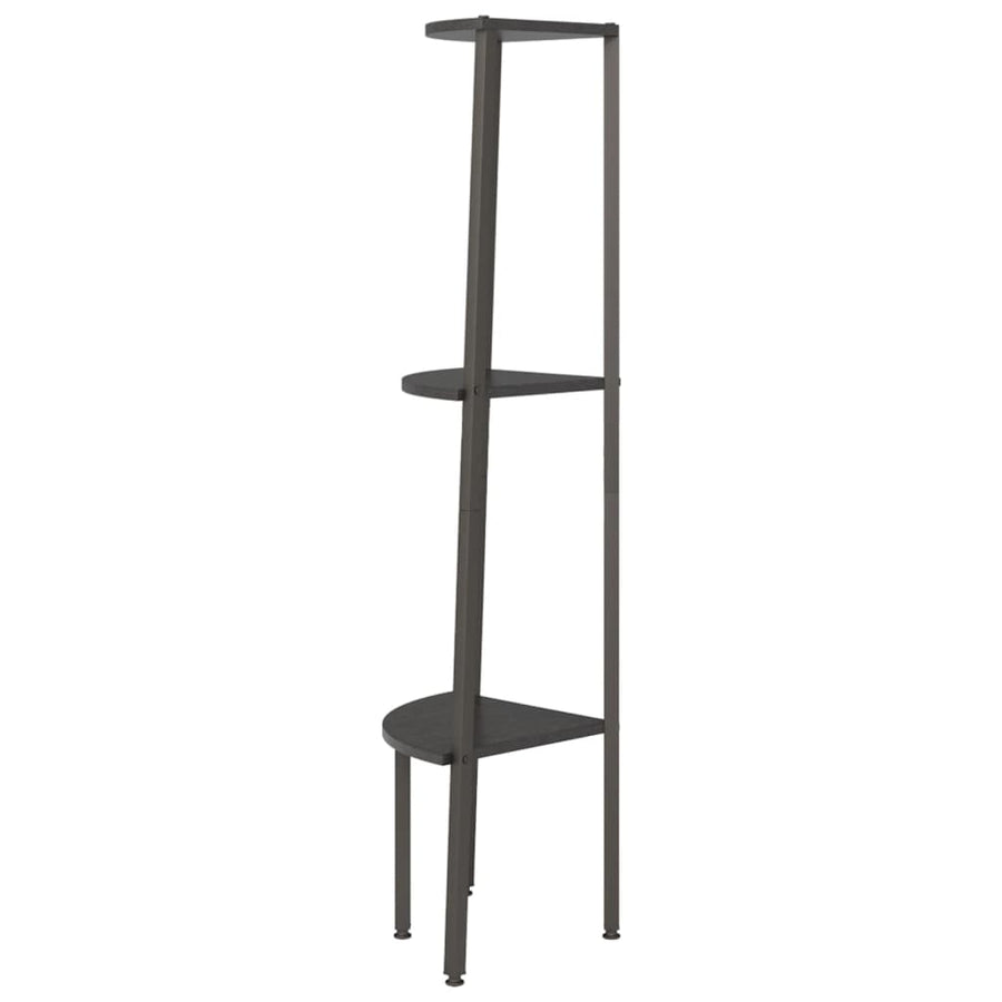 Hoekkastje Met 3 Schappen 45,5X31,5X120 Cm Zwart