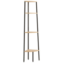 Hoekkastje Met 4 Schappen 45,5X31,5X150 Cm Lichtbruin En Zwart