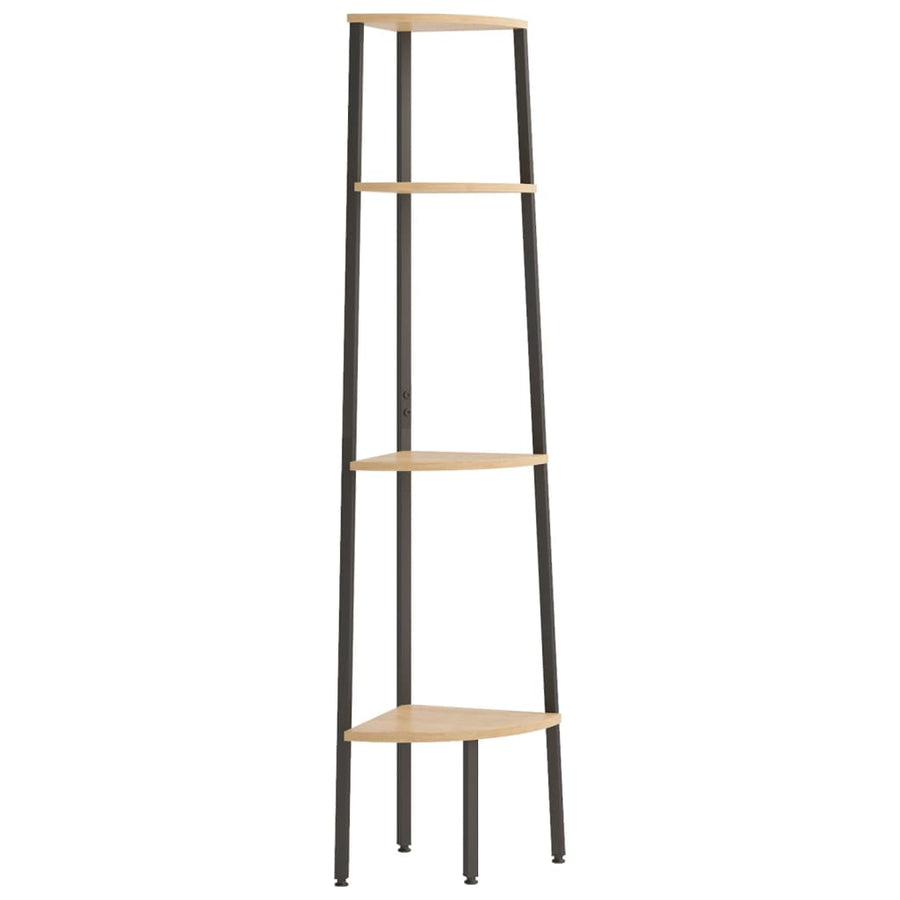 Hoekkastje Met 4 Schappen 45,5X31,5X150 Cm Lichtbruin En Zwart