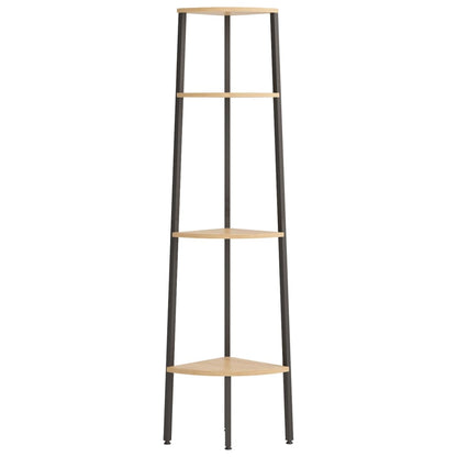 Hoekkastje Met 4 Schappen 45,5X31,5X150 Cm Lichtbruin En Zwart