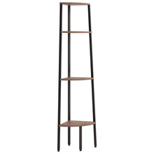 Hoekkastje Met 4 Schappen 45,5X31,5X150 Cm Donkerbruin En Zwart