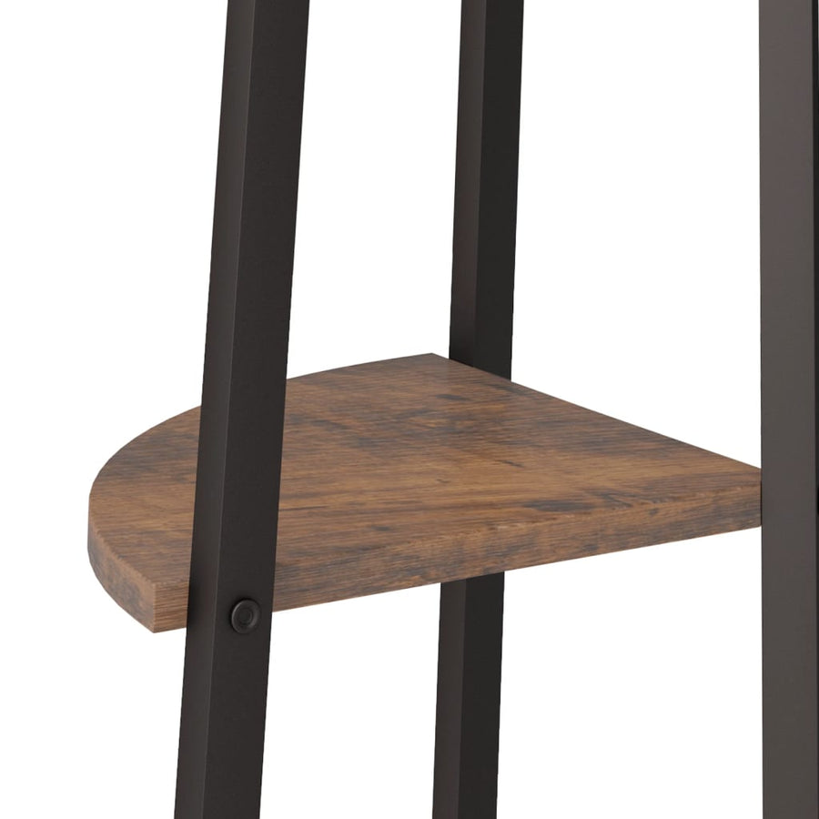 Hoekkastje Met 4 Schappen 45,5X31,5X150 Cm Donkerbruin En Zwart