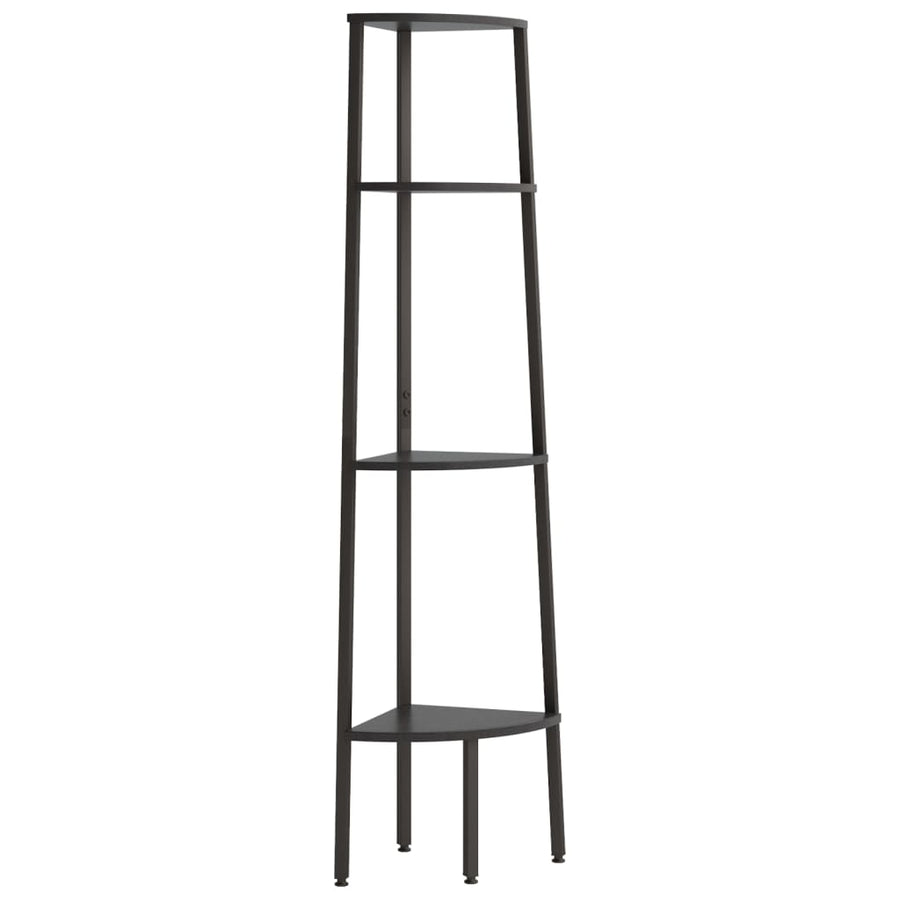 Hoekkastje Met 4 Schappen 45,5X31,5X150 Cm Zwart