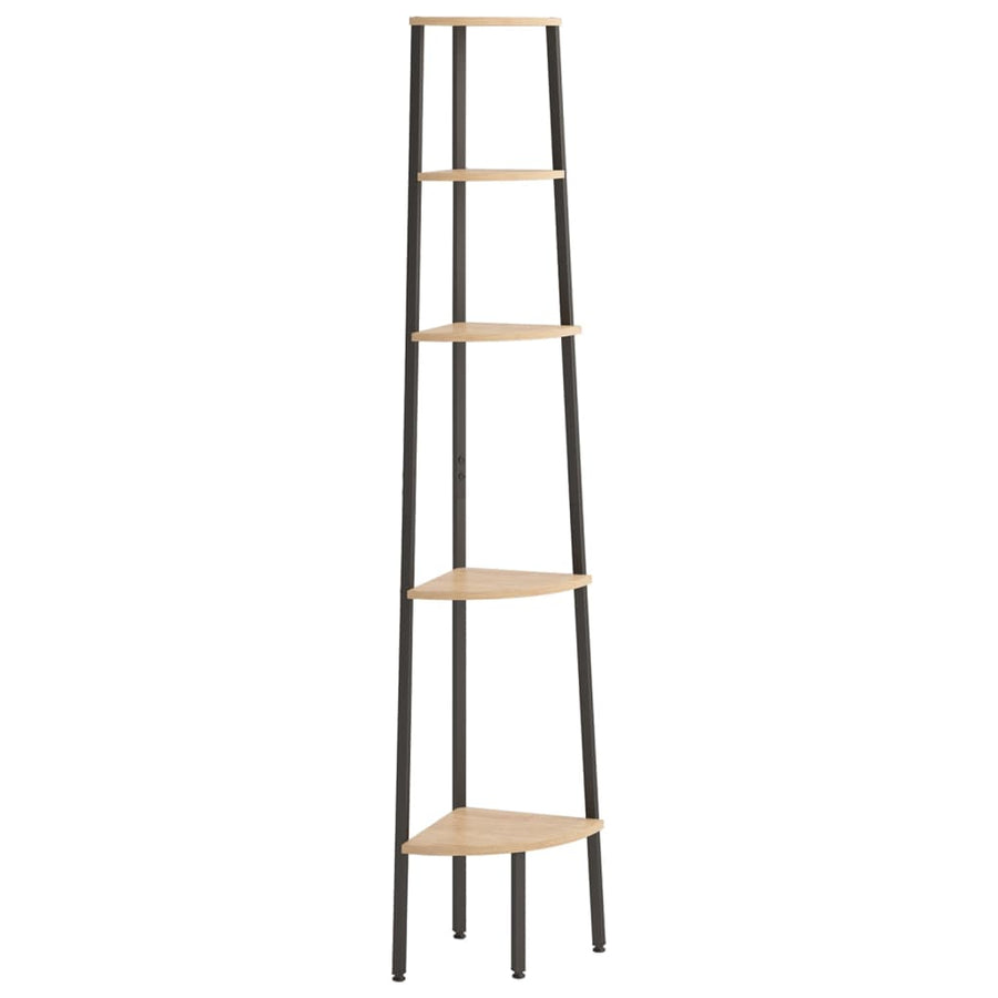 Hoekkastje Met 5 Schappen 45,5X31,5X180 Cm Lichtbruin En Zwart