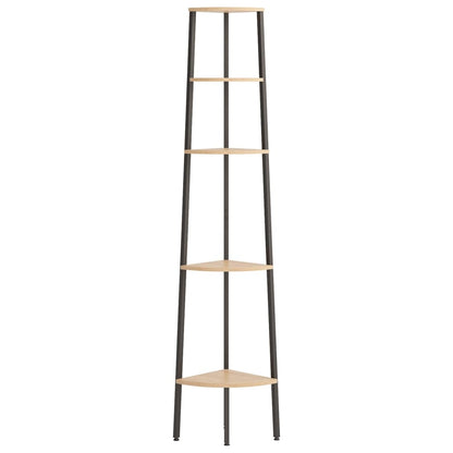 Hoekkastje Met 5 Schappen 45,5X31,5X180 Cm Lichtbruin En Zwart