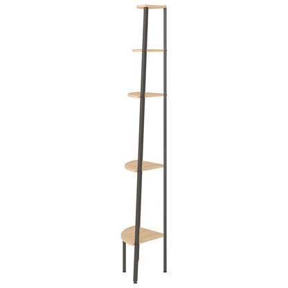 Hoekkastje Met 5 Schappen 45,5X31,5X180 Cm Lichtbruin En Zwart