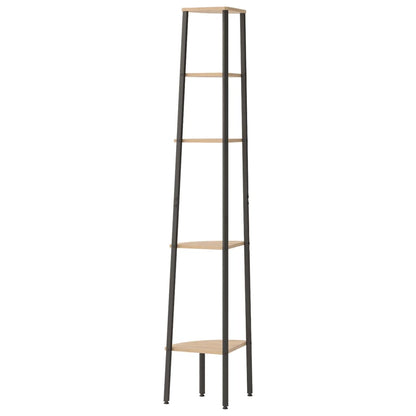 Hoekkastje Met 5 Schappen 45,5X31,5X180 Cm Lichtbruin En Zwart