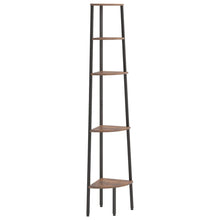 Hoekkastje Met 5 Schappen 45,5X31,5X180 Cm Donkerbruin En Zwart