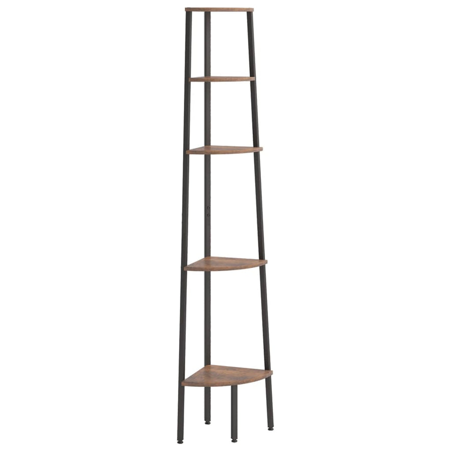 Hoekkastje Met 5 Schappen 45,5X31,5X180 Cm Donkerbruin En Zwart