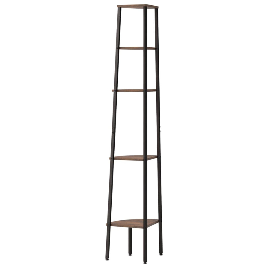 Hoekkastje Met 5 Schappen 45,5X31,5X180 Cm Donkerbruin En Zwart
