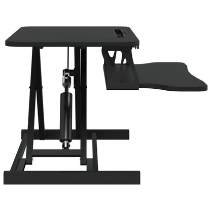 Bureau verstelbaar 60x40x(13-41,5) cm staal en bewerkt hout