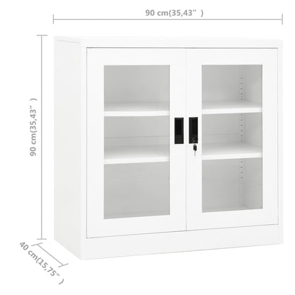Kantoorkast Staal Wit 90 x 40 x 90 cm