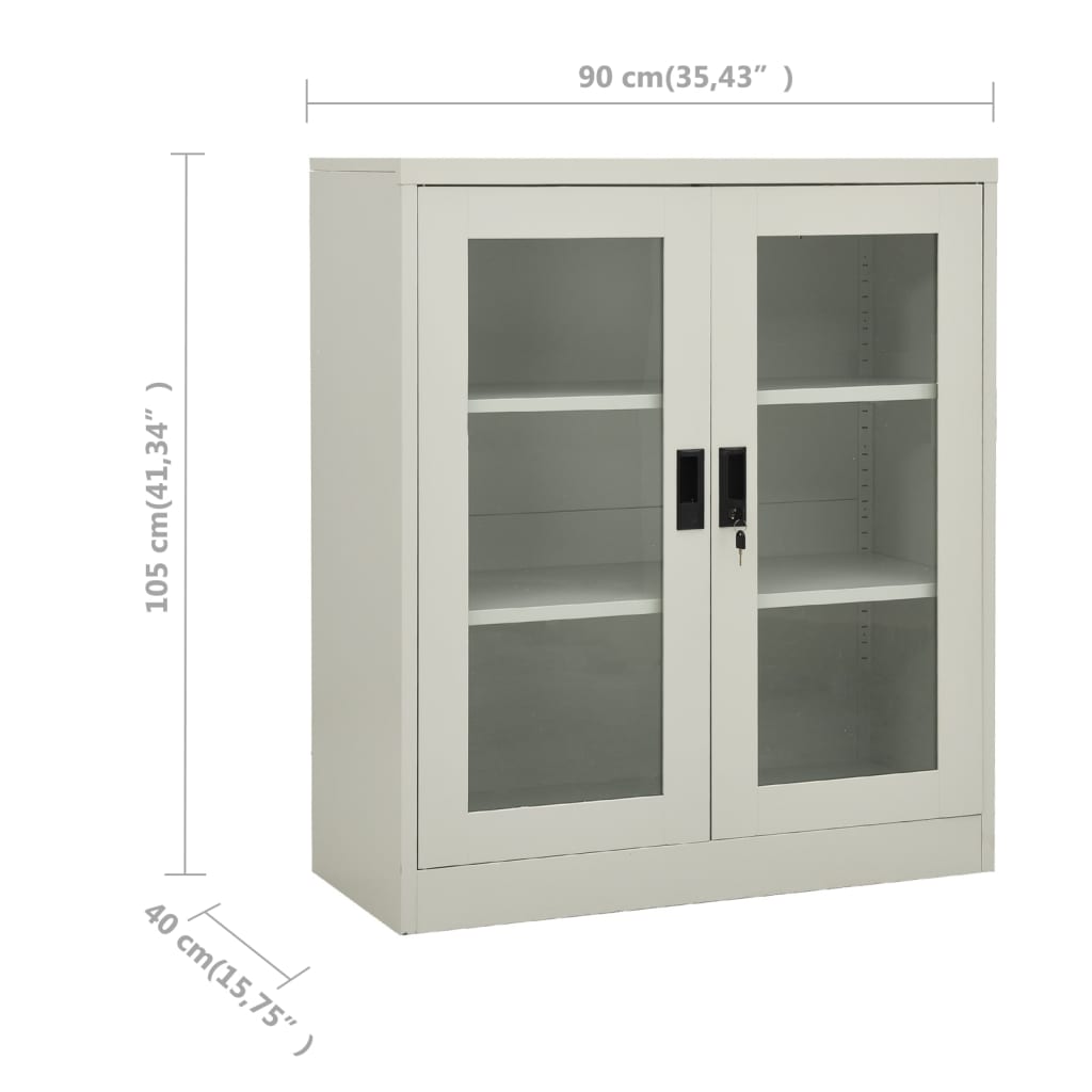 Kantoorkast Staal Lichtgrijs 90 x 40 x 105 cm Zonder plantenbak