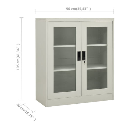 Kantoorkast Staal Lichtgrijs 90 x 40 x 105 cm Zonder plantenbak