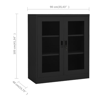 Kantoorkast Staal Kleurig Antraciet 90 x 40 x 105 cm