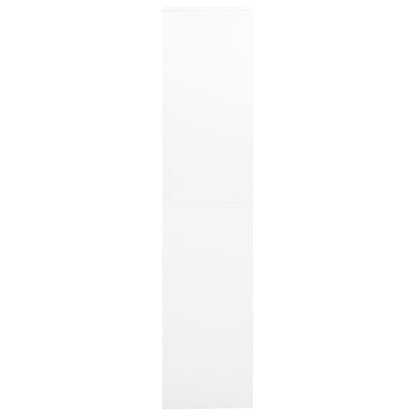Kantoorkast 90X40X180 Cm Staal En Gehard Glas Wit