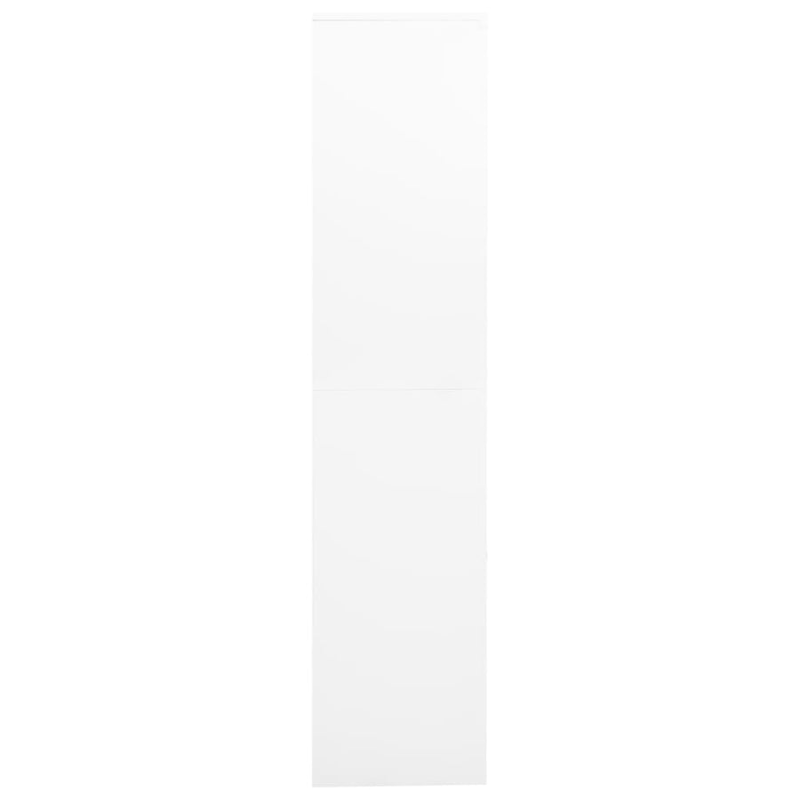 Kantoorkast 90X40X180 Cm Staal En Gehard Glas Wit