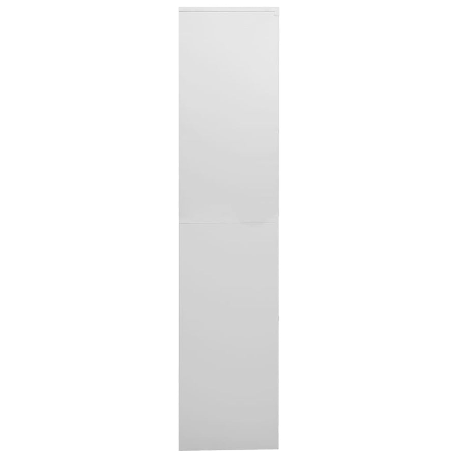 Kantoorkast 90X40X180 Cm Staal En Gehard Glas Lichtgrijs