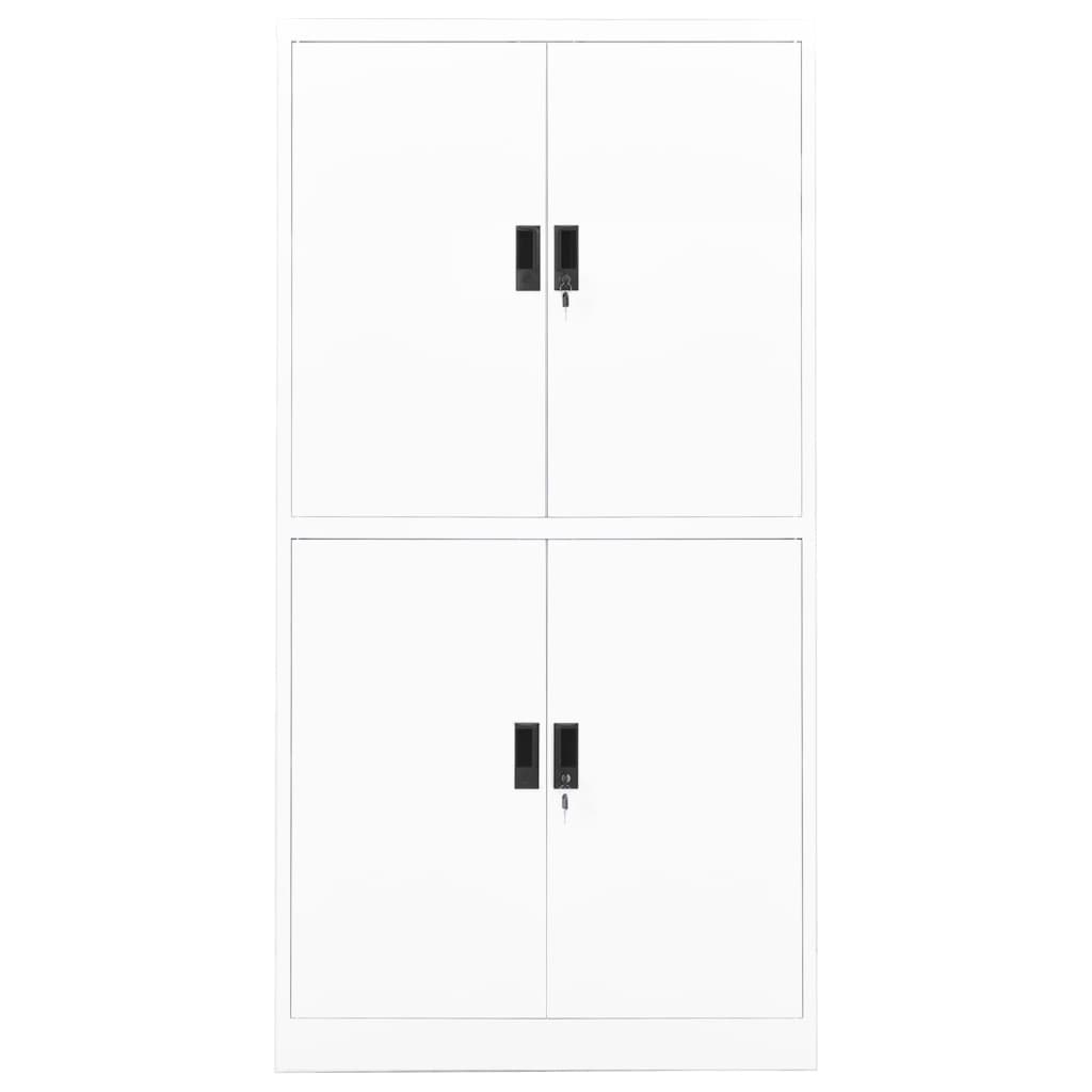 Kantoorkast 90x40x180 cm staal wit