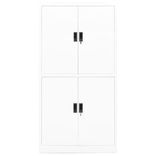 Kantoorkast 90x40x180 cm staal wit