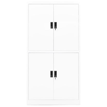 Kantoorkast 90x40x180 cm staal wit