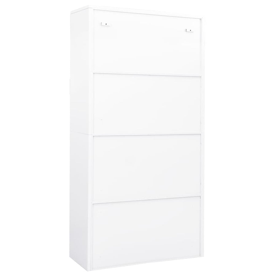 Kantoorkast 90x40x180 cm staal wit