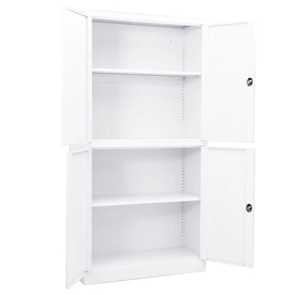 Kantoorkast 90x40x180 cm staal wit