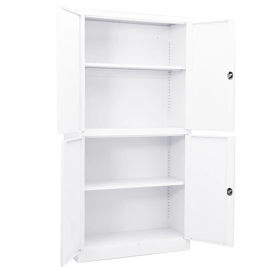 Kantoorkast 90x40x180 cm staal wit