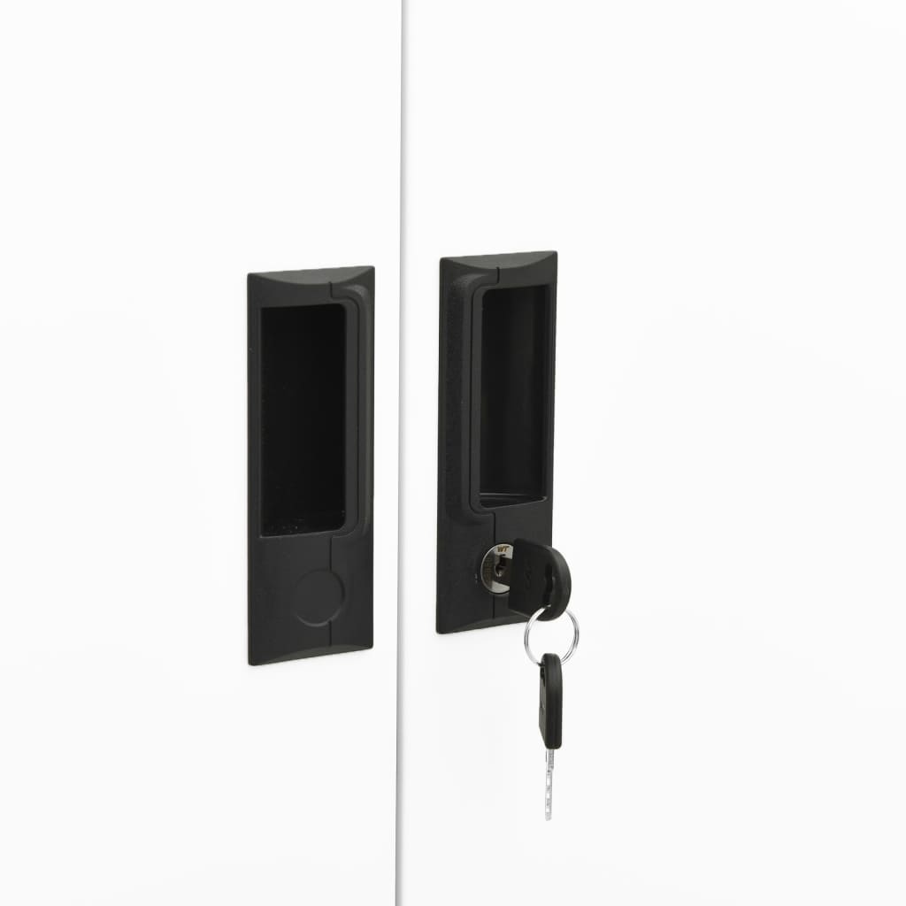 Kantoorkast 90x40x180 cm staal wit