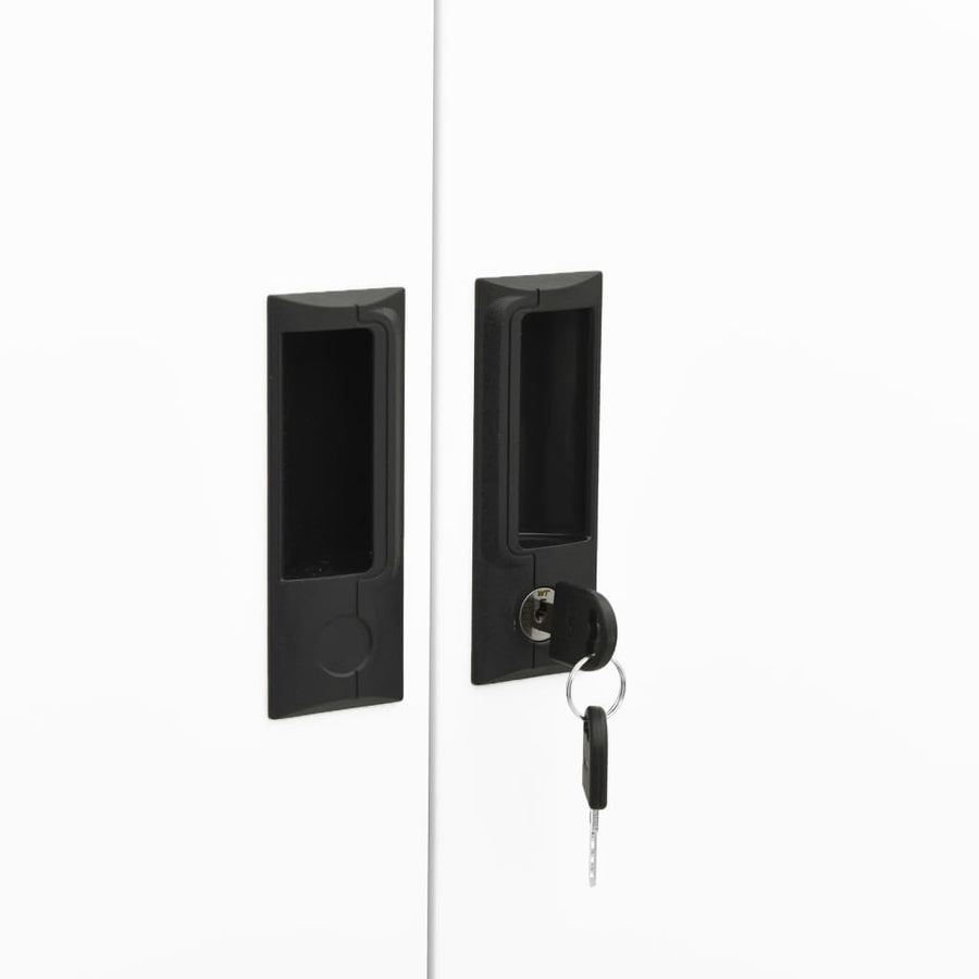 Kantoorkast 90x40x180 cm staal wit