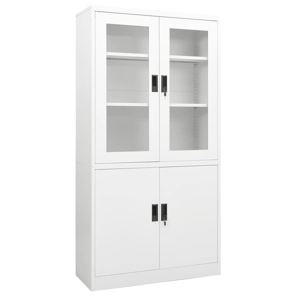 Kantoorkast 90x40x180 cm staal wit