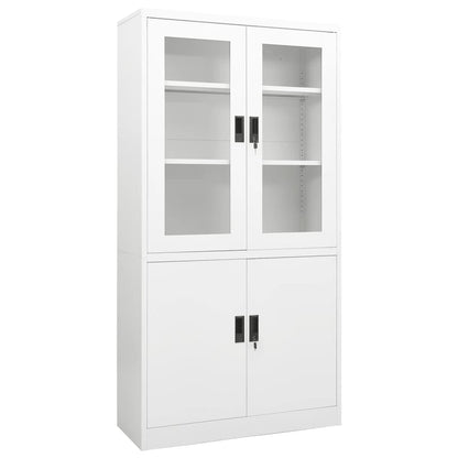 Kantoorkast 90x40x180 cm staal wit
