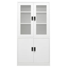 Kantoorkast 90x40x180 cm staal wit